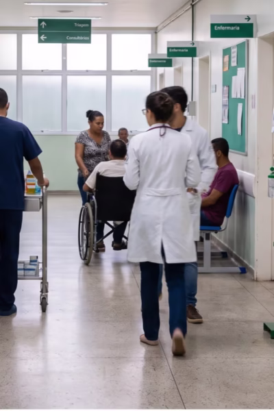 Corredor do HU-UFSCar em São Carlos com estrutura moderna de atendimento pelo SUS
